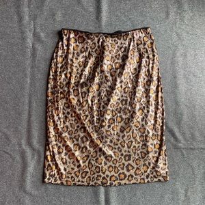 Ashley Stewart sequin leopard print skirt